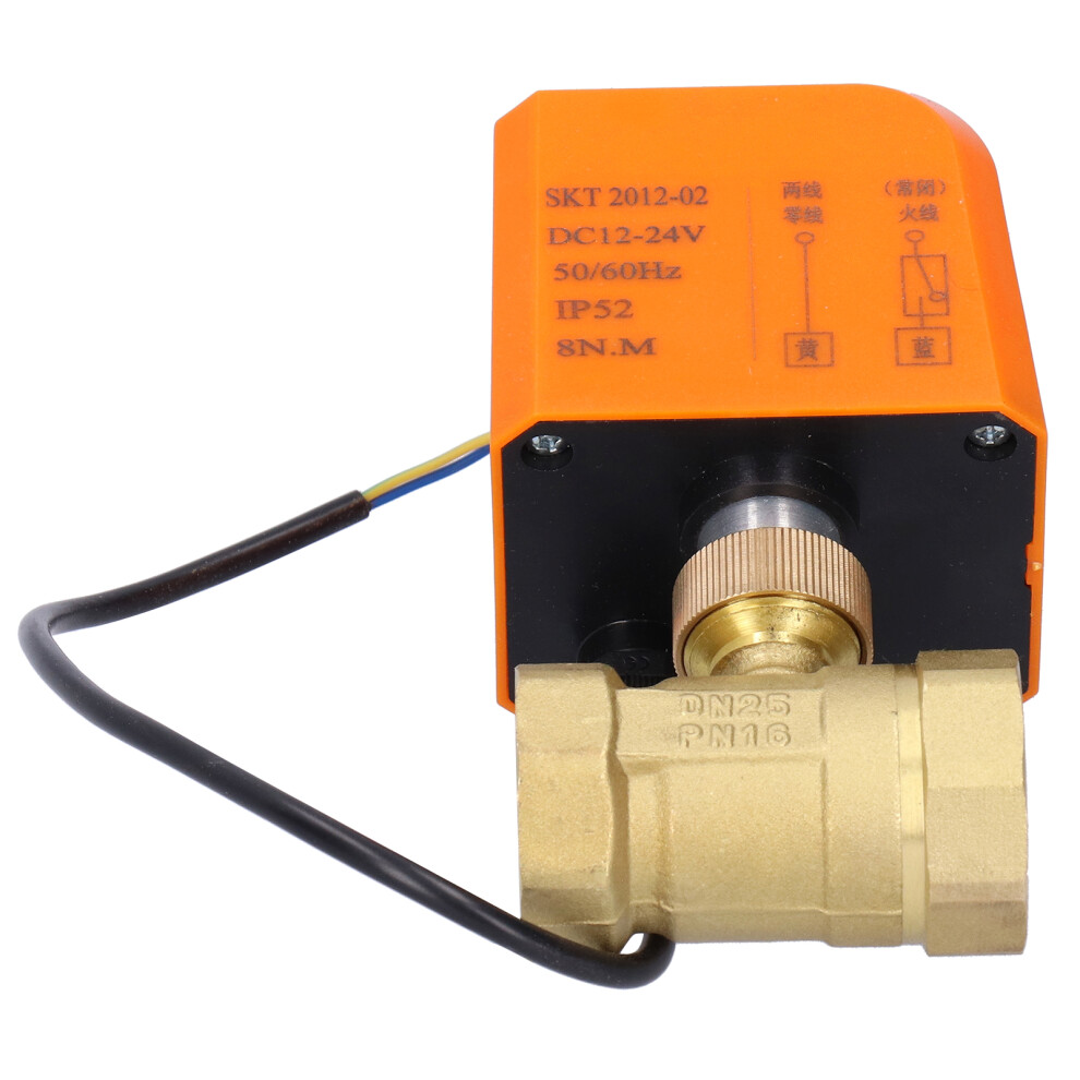 2 Wire Electric Brass Ball Valve Dn25 Dc12/24V 2 Way Motorized Mechanical 8181379411986