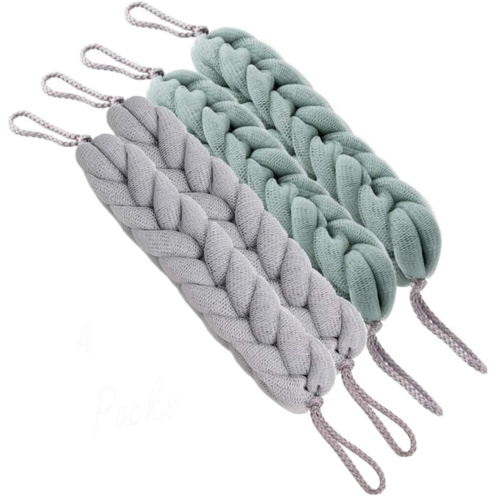 Men's Innovative Exfoliating Sponge, Braided Loofah & Safe Material Ensure Gentle Cleansing, Ideal For Rich Lather & Stress Relief In And Wo's Bath