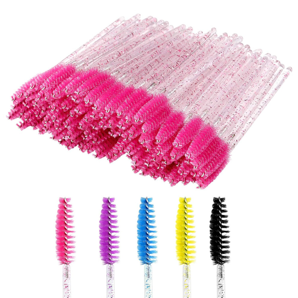 Professional Grade Tools Hygienic Crystal Handle, Rich Bristles Spoolies For Disposable Mascara Brushes, 200PCS For Halloween Parties For Nightclubs