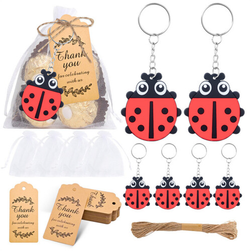 Porte-clés Design coccinelles, 20 pièces, couleur vive, détails 1