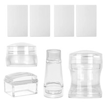 Transparent French Tip Tool, Clear Silicone Stamper Set For Professional Manicure, Easy Cleaning And Pattern Visibility, Ideal For Multiple Occasion