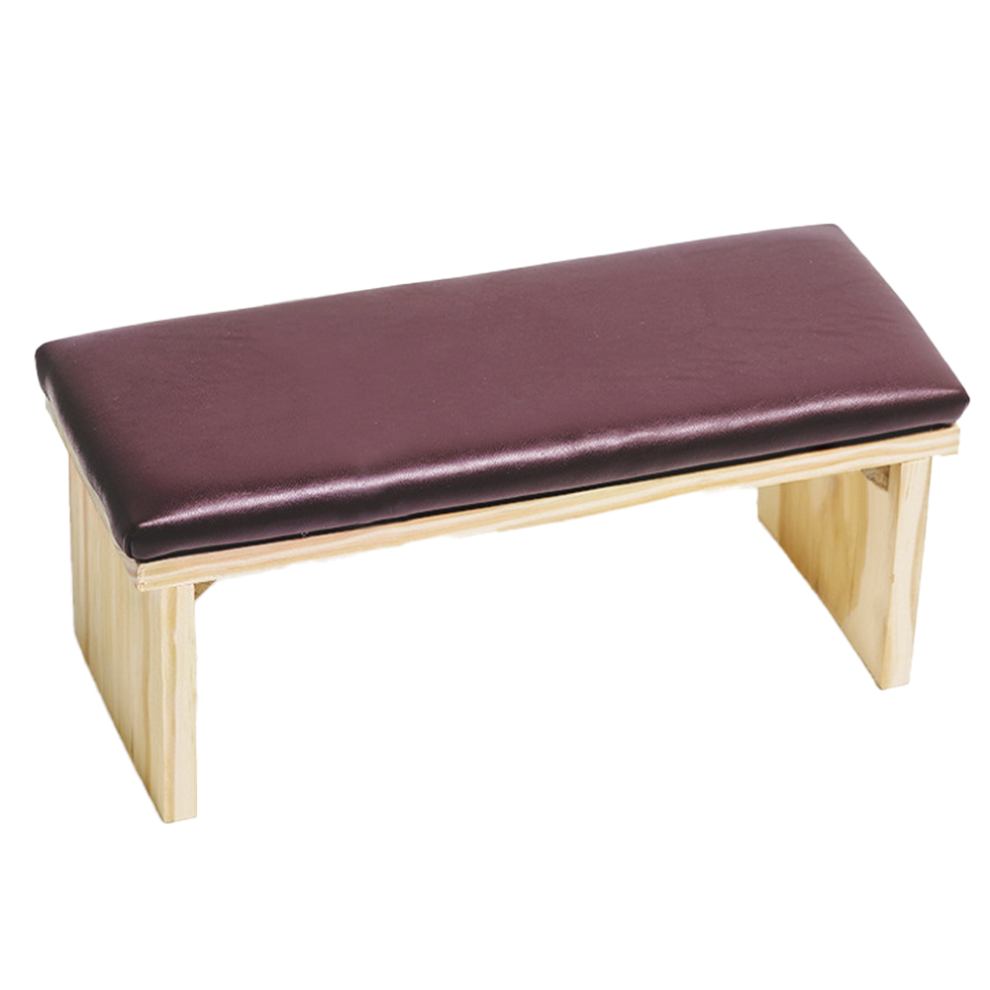 Natural Wood Finish Nail Art Comfort Station, PU Leather Material Hand Pillow for Salons For Halloween Parties For Nightclubs For Daily Use