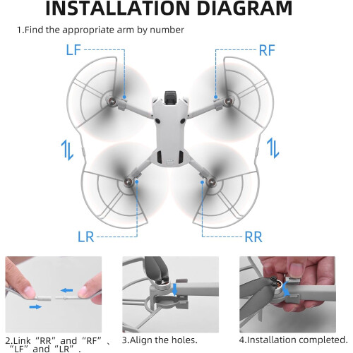 Mini 4 Pro Propeller Protector, Quick Release Propeller Guard, Lightweight AntiCollision Blade Protection for DJI Mini 4 Pro Accessories 2
