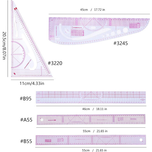 Curved Ruler For Dressmaking And Patchwork Sewing Tool Measuring And Drawing Template Multifunctional Ruler 1