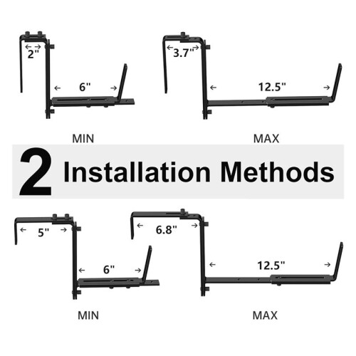 4PCS Adjustable Planter Box Brackets, Brackets for Window Boxes Planters Hanging Flower Box Holders, Heavy Duty Wall 1