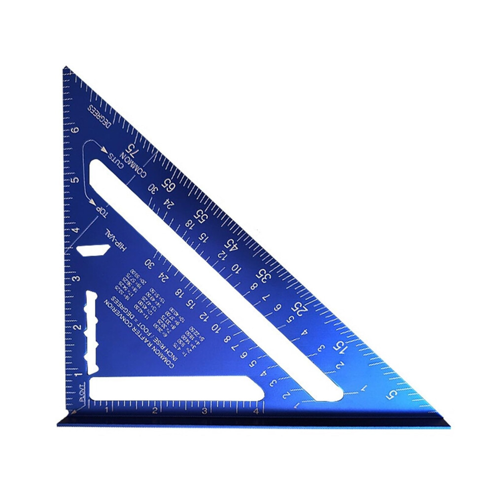 7 Inch Triangle Ruler Precision 90 Degree Carpenter Square Blue Woodworking Tool Metric And Imperial Units 9199774607353