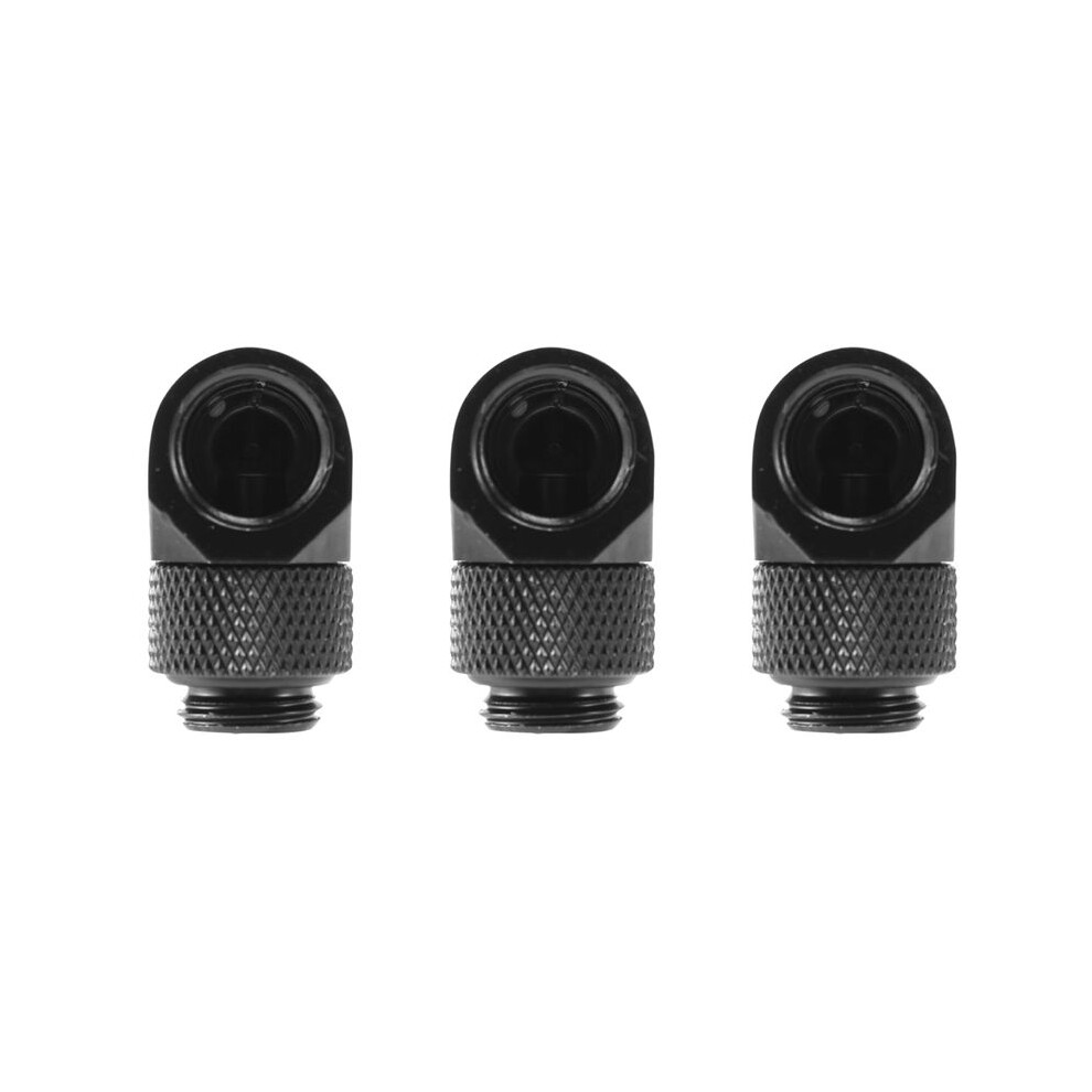 3X 12.9Mm G1/4 Thread 90 Degree Rotary Tube Connector Fitting For Pc Water Cooling Black 6033283286476