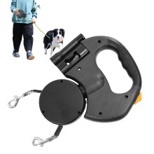 Double Dog – retractable leash, 360degree swivel, reflective, 22.7 kg, antitangle, ergonomic handle