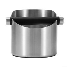 Stainless Steel Coffee Grounds Container with Dirt Resistant Coating and Anti Slip Base Silver