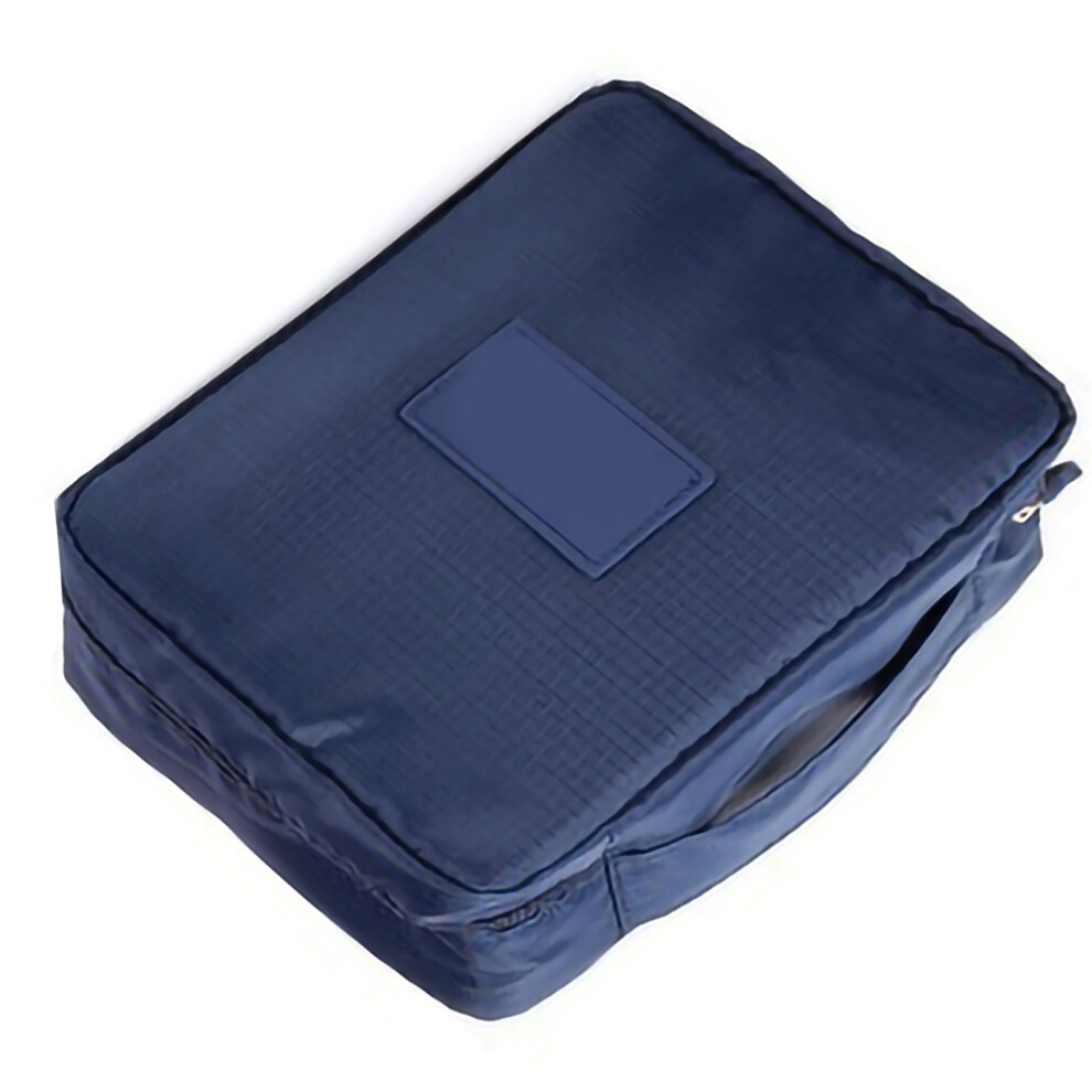 Dark/Blue Oxford Makeup Storage Bag With Handle And Zipper Â Travel Toiletry Pouch
