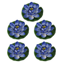 Artificial Water Lilies Pad Foam Floating Faux Plant-Blue
