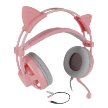 RGB-beleuchtetes Katzenohren-Headset für Gamer mit virtuellem 7.1-Surround-Sound, Mikrofon mit Geräuschunterdrückung und USB-Anschluss, kompatibel