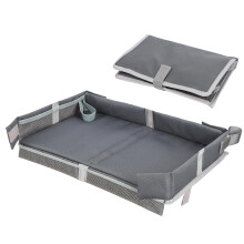 Airplane Table Cover 15.35 X 10.63 X 2.36 In Foldable Travel Table With Pockets Portable Snack Desk For Road Trips