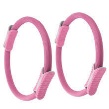 2pcs Pink Yoga Resistance Circle Pilates Fitness Wheels, 38cm