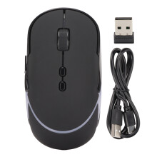Silent Ergonomic RGB Wireless Mouse With 3200 DPI Rechargeable Plug And Play Energy Saving Compatible With Windows Mac Linux Office Gaming Use