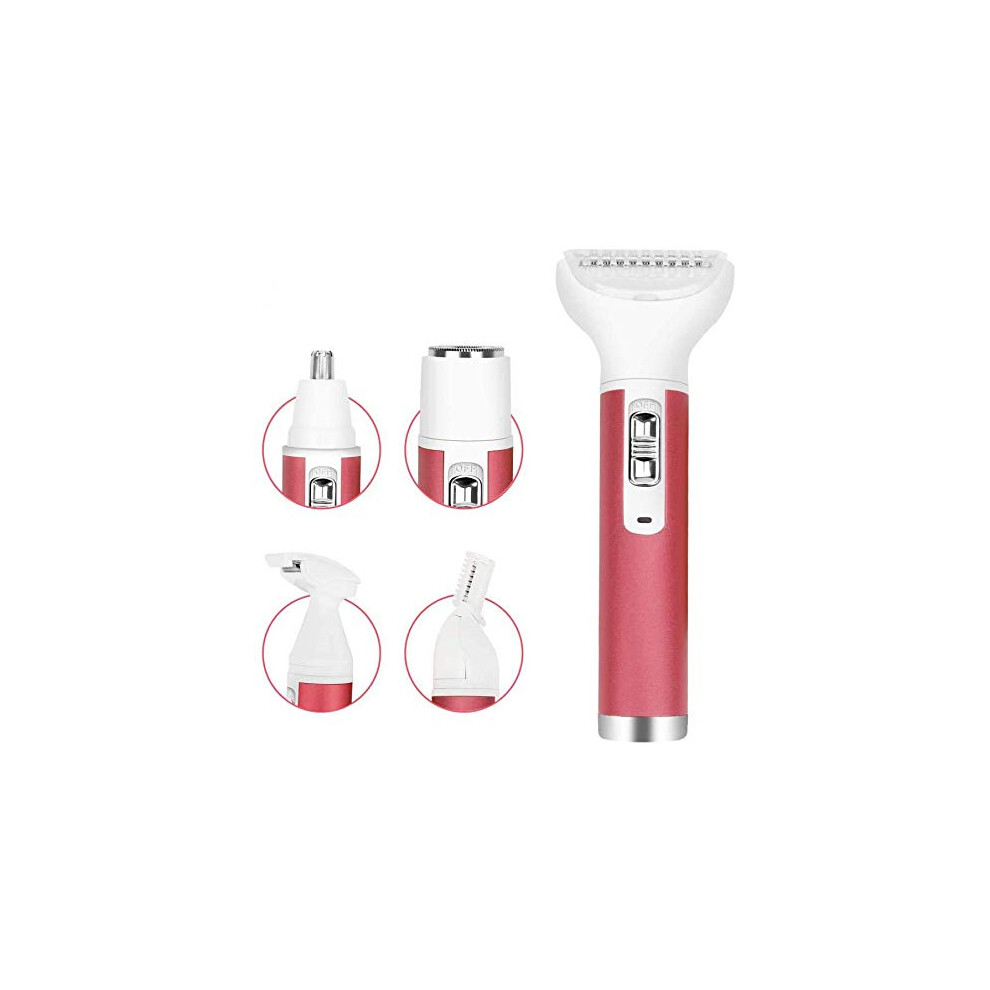Luxurious Grooming, Electric Razor 5 In 1, Painless Shaving For Women, Wet Or Dry Use, Low-Sensitivity Blade, Portable, Facial Hair Removal,