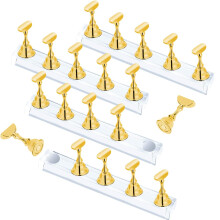 Versatile Nail Art Display, Reusable Adhesive Putty, Chess Shaped Practice Holders, Material Safety, Magnetic Nail Tips Holder, Durable Acrylic Base