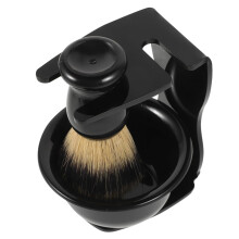 Shaving Brush Kit for Men, Shaving Bowl and Brush Set, Black Acrylic