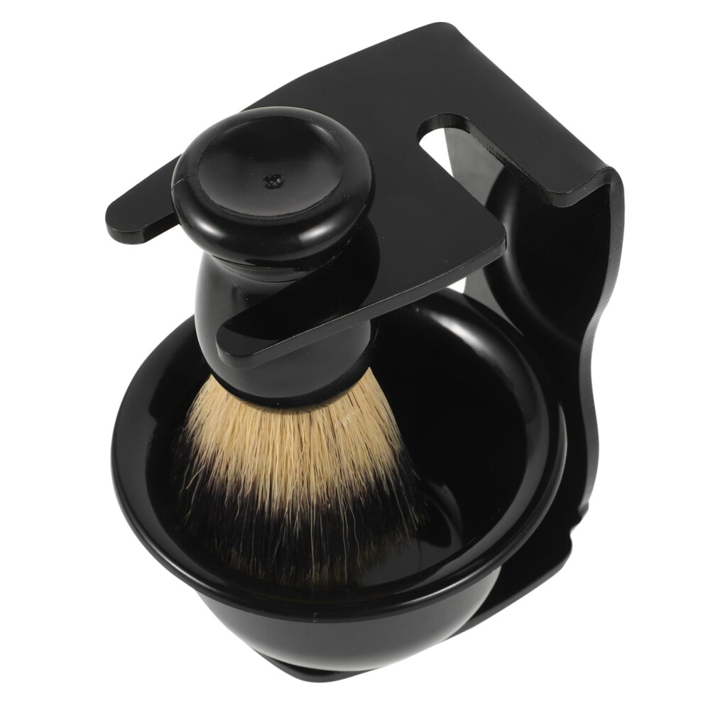 Shaving Brush Kit for Men, Shaving Bowl and Brush Set, Black Acrylic
