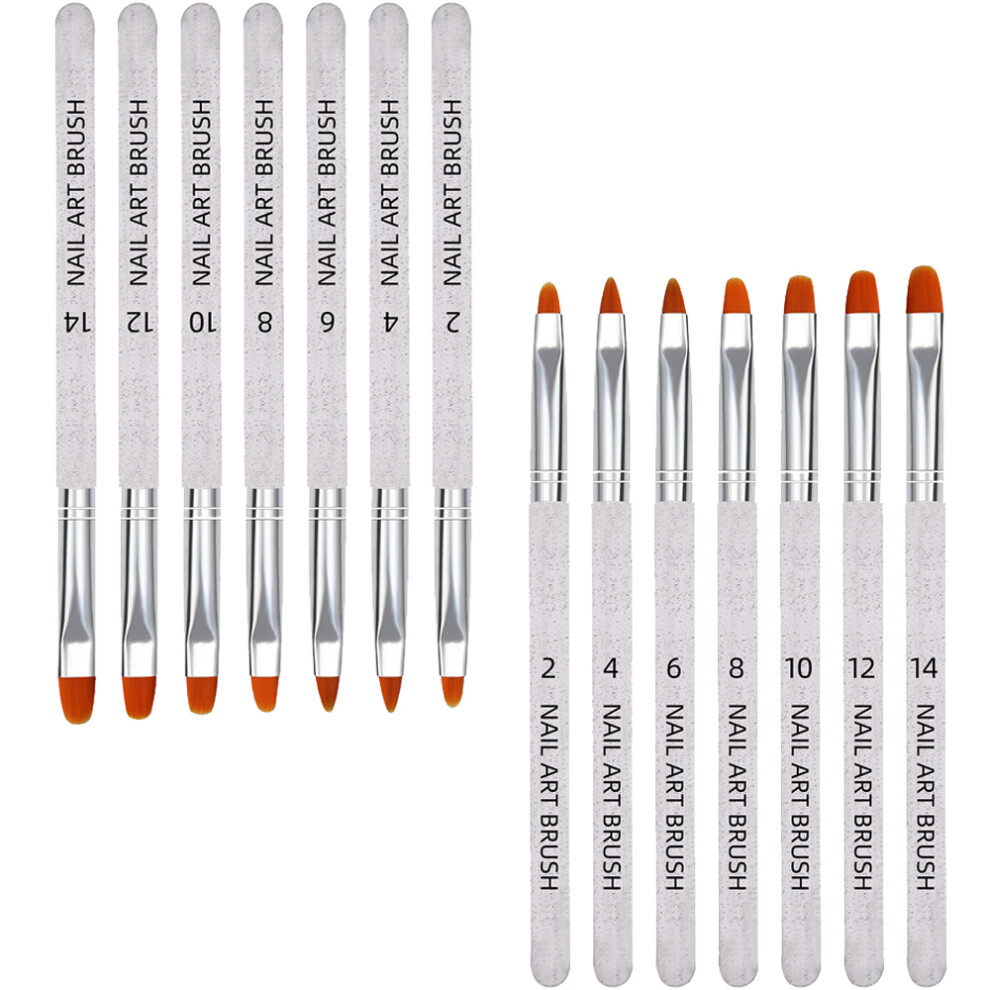 Gel Nail Brush Set For Seamless Gel Application, Oval Shape Clean Up Brushes, Easy Handling And Durable Nylon Hair For Halloween Parties