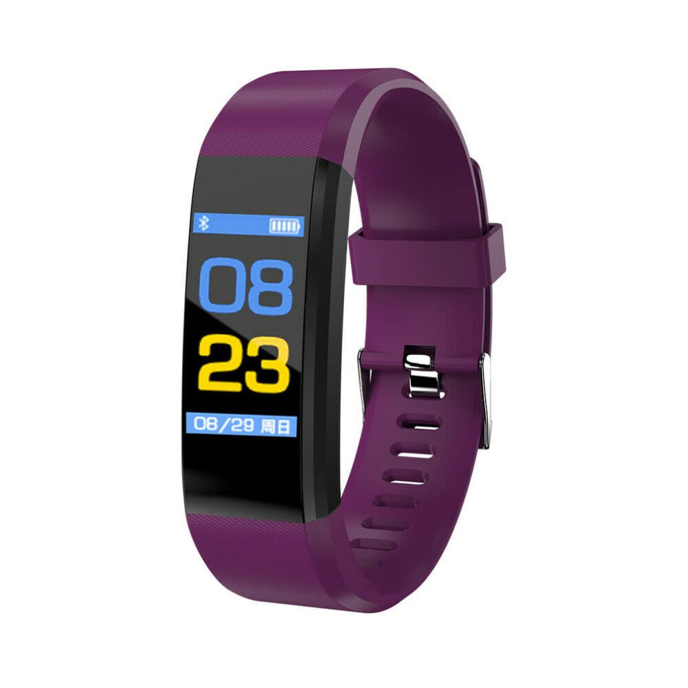 Smart Watch Health Fitness Tracker Heart Rate Monitor Blood Pressure Monitoring Bluetooth Band Compatible With Fitbit Purple 9199774608893