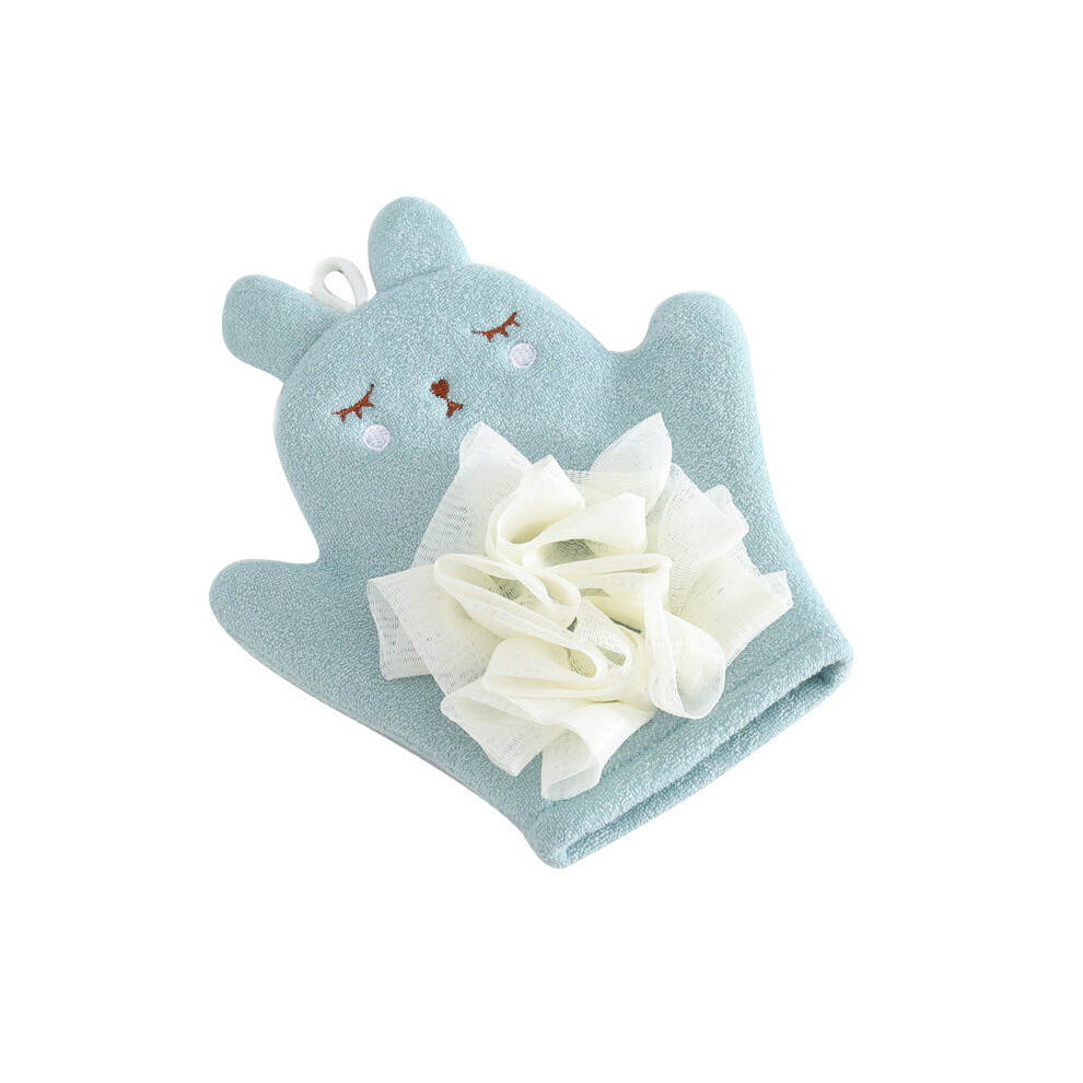 Portable Bath Towel for Kids, Non-Toxic Cute Washcloths with Rich Bubble Shower Flower Design, Lightweight and Easy-to-Wash Bath Mitt for Toddlers