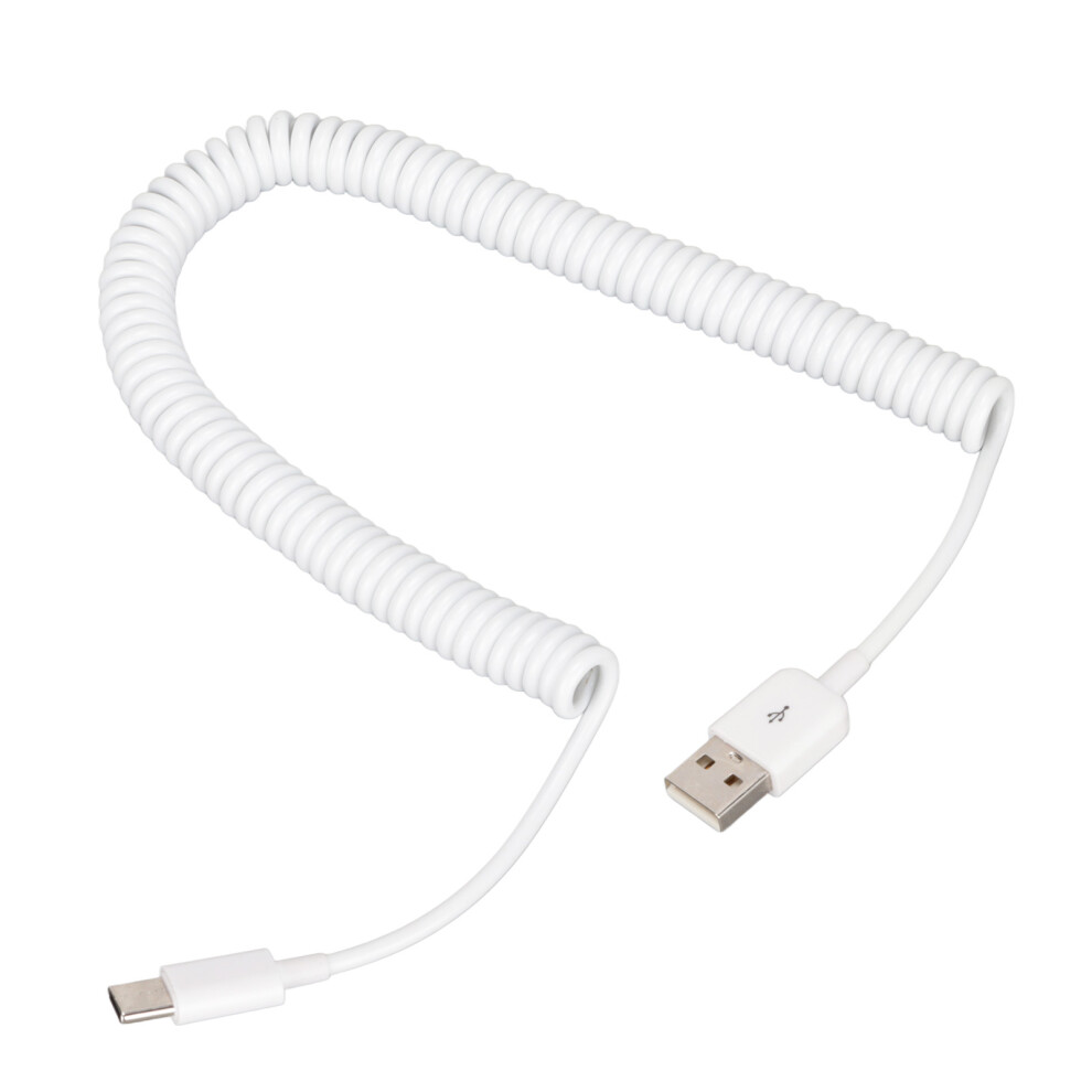 Coiled Type C To Usb 2.0 Extension Cable 9.8Ft Fast Data Transfer 9431375923426