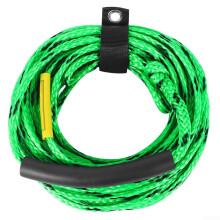 60ft Tow Rope for Tubing 3 Riders Heavy Duty Floating Foam Handle Water Sports Green Black