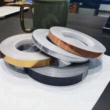 Floor Tiles Gold Foil Lines Metalized Mirror Tape 50M SelfAdhesive Floor Stickers Sealing Tape 1cm Glossy Black For Kitchen Bathroom