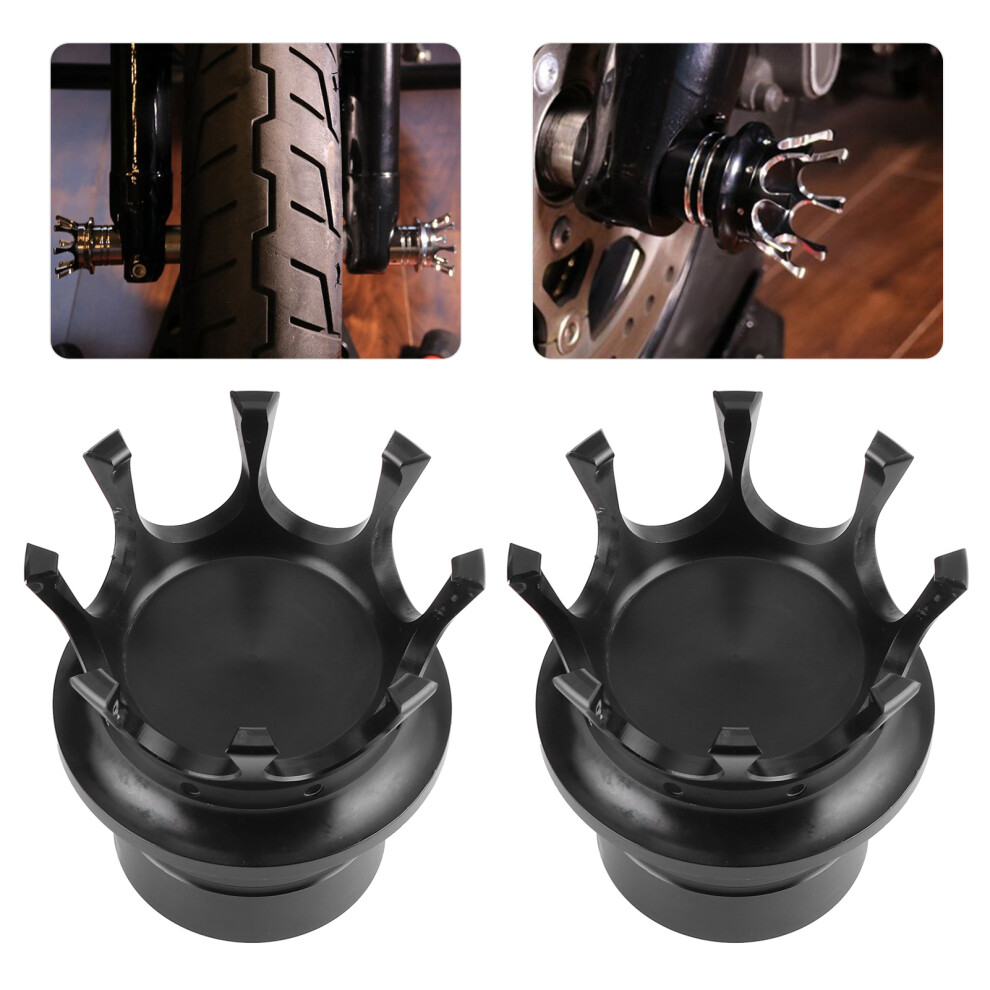 Cnc Aluminum Front Axle Cap Cover 62X65mm For Motorbike Black 8481379418283