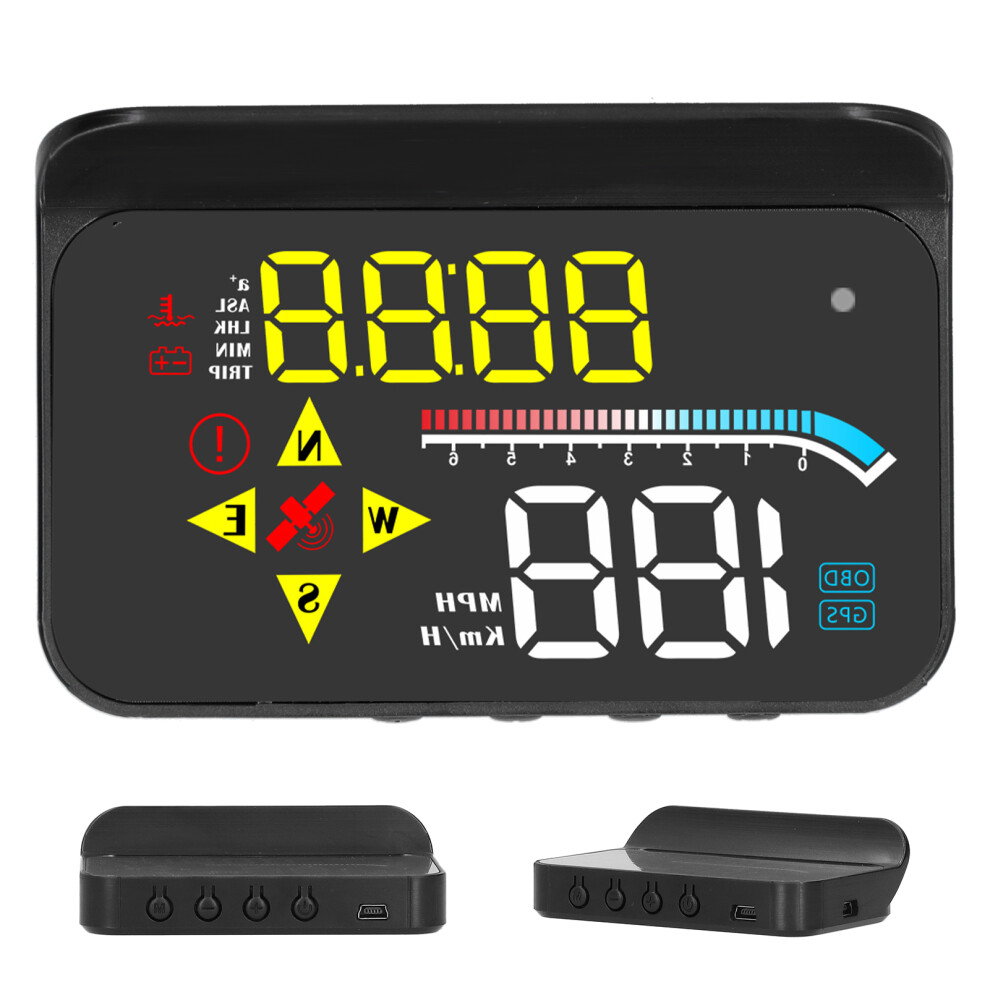 Auto Obd2 + Gps Hud Display Digital Speed Projector Universal Black 7641379418923