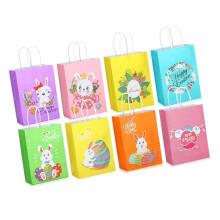 Set mit 8 Oster-Geschenktüten, Kaninchen-Papierverpackungstüten
