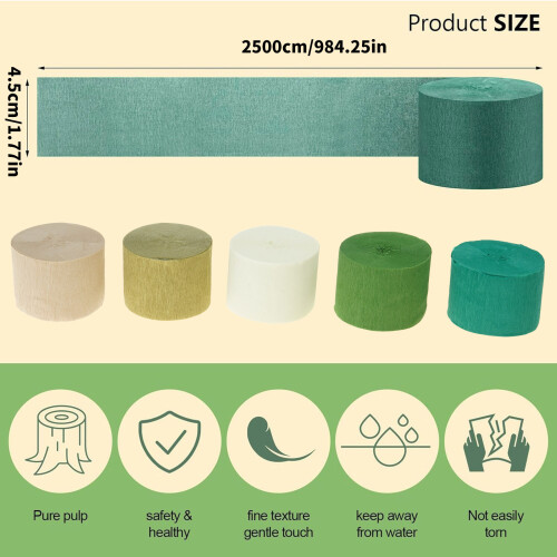Packung mit 5 Krepppapierbändern, 125 m lange 2