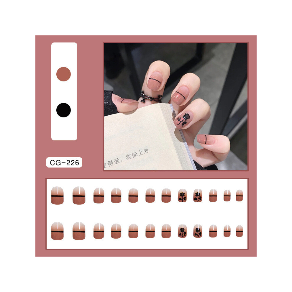Press On Nails With Creative Design, Artificial Nails For Professional Manicure, Square Glue On Nails Flexible Glossy Acrylic Nails, False Nails Full