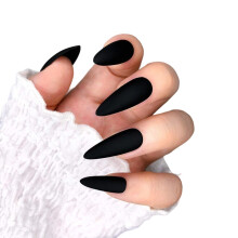 Ongles à pression stiletto amande charmants, faux ongles mats pour femmes, faciles à appliquer et à retirer pour un rendez-vous ou une soirée en