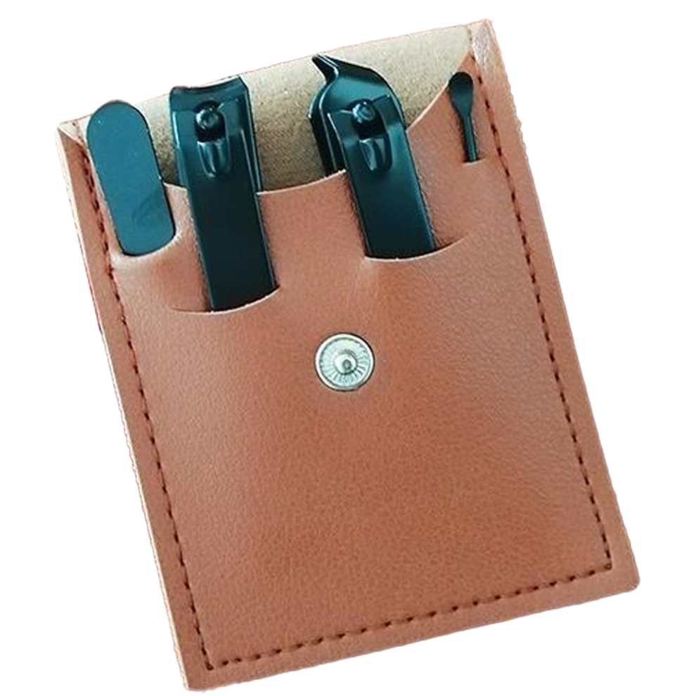 Stylish Manicure Set for Portable Grooming, Stainless Steel Tools with Anti-Skid Technology & Integrated Nail File, High Precision Cutting for
