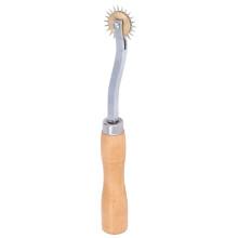 Leathercraft Tracing Wheel Pounce Wheel Stainless Steel Needles Hard Tooth Design Wooden Handle For Sewing Patterns