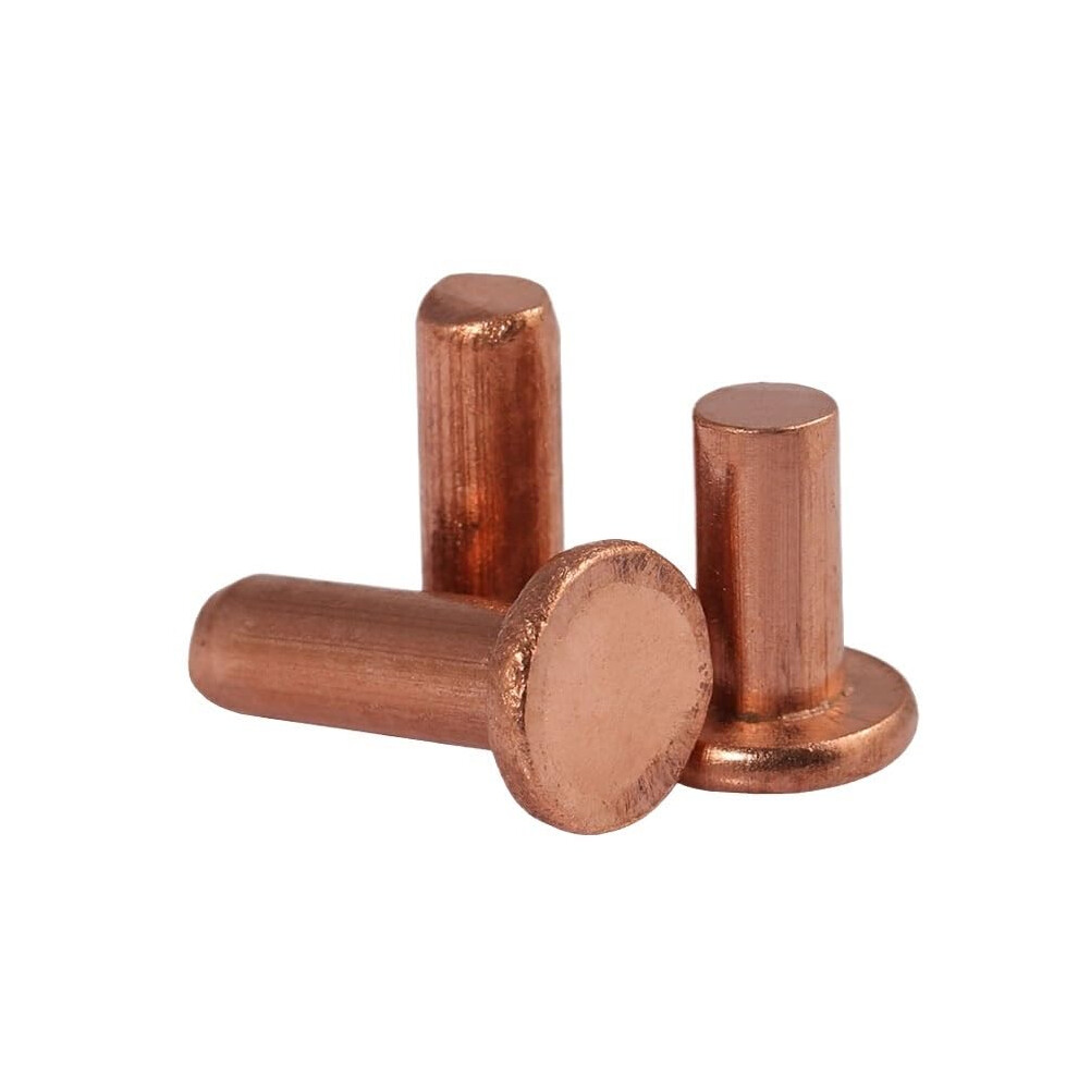 Wshao Store Gb109 Copper Solid Rivets Flat Head Hammer Drive Rivet M2m6 (6Mm) 6Mm M5 (10Pcs) 9094768863138