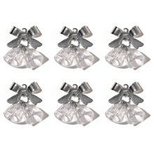 Décorations pour ongles faciles à utiliser, mignonnes décorations d'ongles de Noël 3D avec clochettes en zircon aurore et nœud en métal, idées