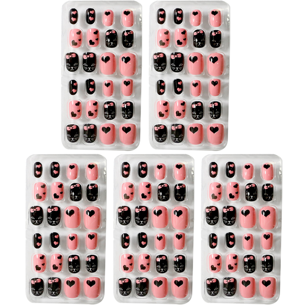 Cute Press On Nails for Kids, Assorted Sizes Artificial Nail Tips Easy to Apply Non Toxic Material, Durable and Reusable, Perfect For Professional Or