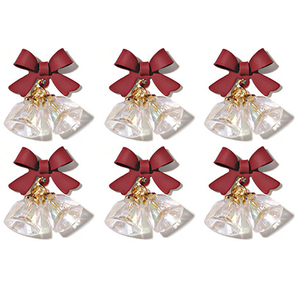 Endless Creative Possibilities, Ideal Christmas Decor with 3D Zircon Crystal Bells and Metal Bow Nail Charms, Christmas Bows Bells Decorations for DI