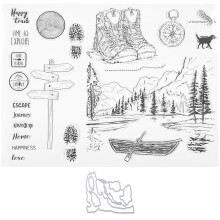 Transparente Stempel für DIY-Scrapbooking-Zubehör, kreative Dekoration, Outdoor-Abenteuer-Design, strapazierfähiges Silikonmaterial, vielseitige