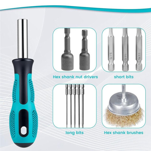 4 PCS Bit Driver Handle, 1/4 Driver Handle Magnetic Screwdriver Bit Drivers Magnetic Bits Holder Screwdriver Handles 1