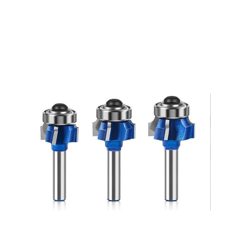 3Piece 4Flute Router Bit Set For Woodworking, Router Bits, R1, R2, R3, Trim Cutter, 6Mm, 1/4 Inch, 8Mm Shank (3Pcs 6Mm Shank). 9094768863503