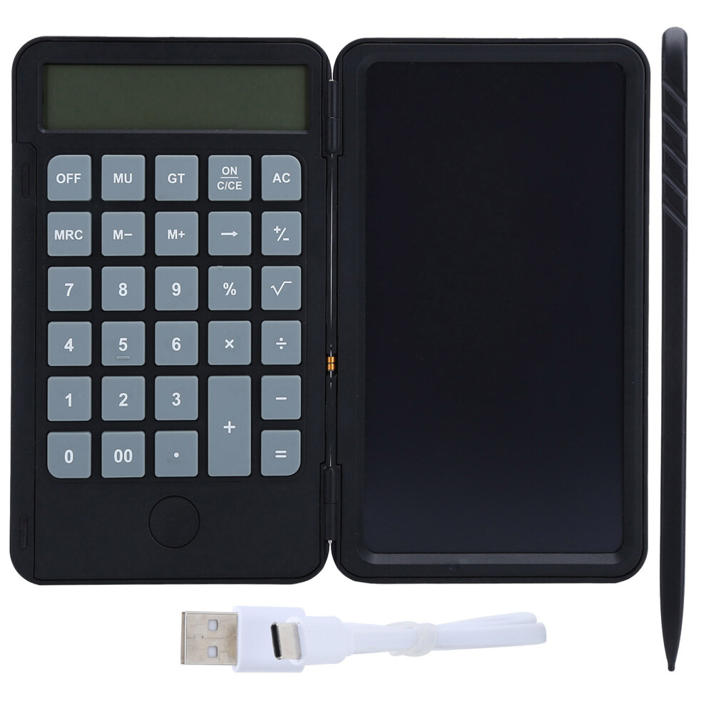 Notebook Integrated Calculator, Lcd Handwriting Screen Foldable Calculator With Large Display, Multi Purpose Silent Scientific Calculator Dual Power E 9176269666446