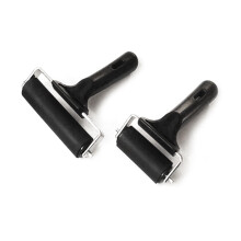 Rubber Brayer Roller Set 6cm and 10cm for Printmaking and Art Projects with Non Slip Handle