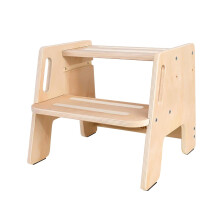 2 Step Stool for Kids Wooden Potty Training Stool for Nursery NonSlip Feet Compact Size