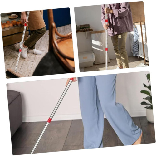 Stainless Steel Mop Replacement Handle Adjustable FourSection Pole with Ergonomic Grip 1