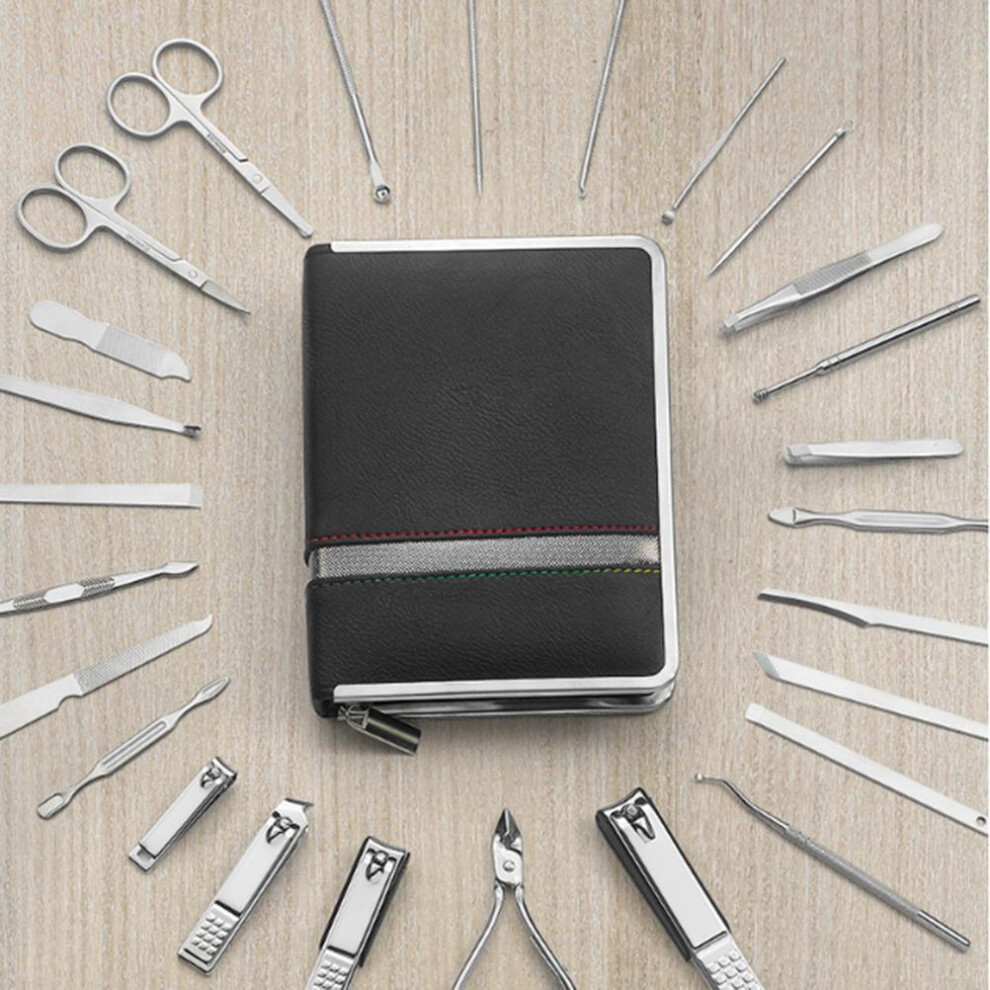 Pink 26-Piece Waterproof Nail Clipper Set Portable Manicure & Pedicure Tools