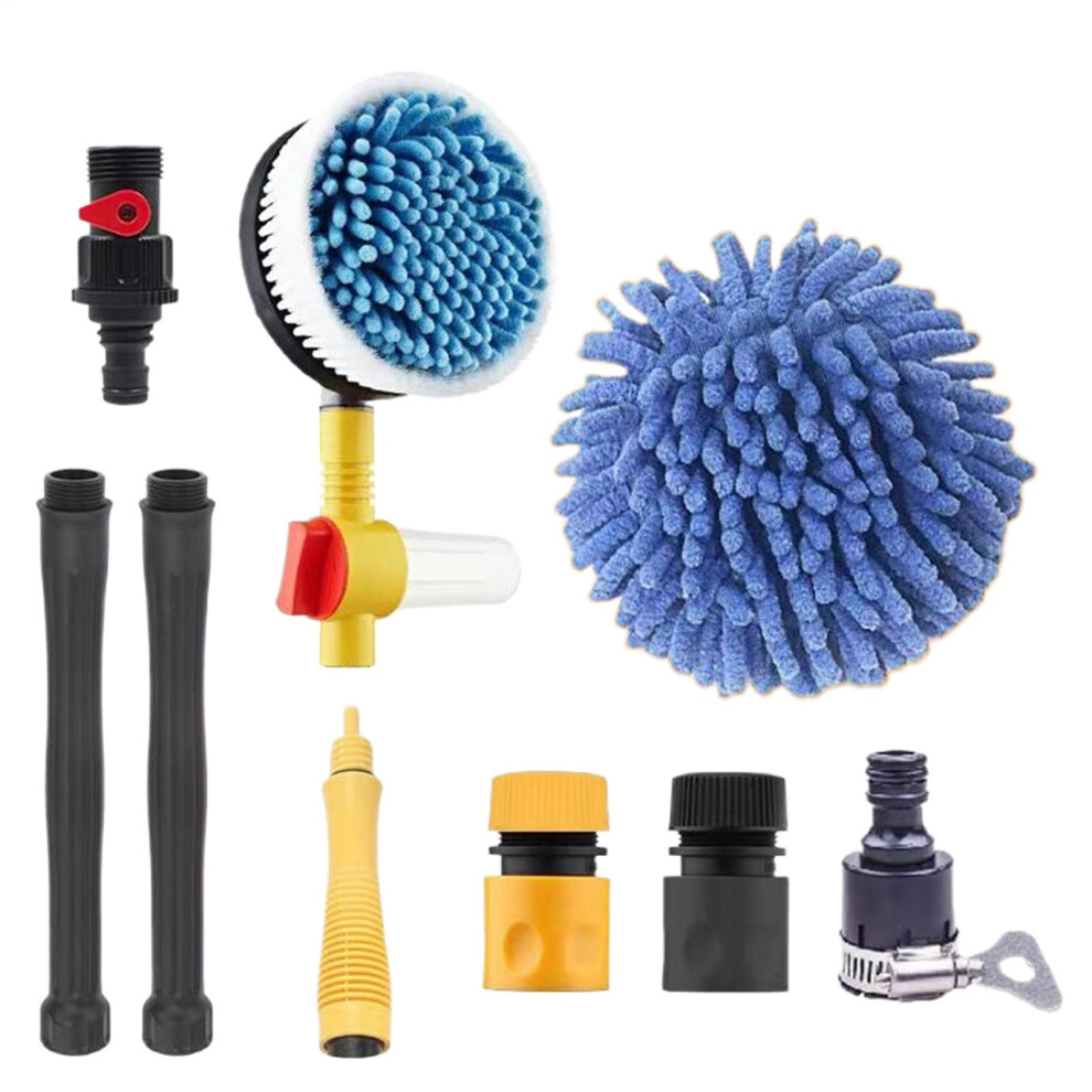 Car Wash Brush With 360 Rotating Telescopic Handle And Duallayer Microfiber Head For Multisurface Car Detailing 9347817565621